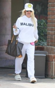 Nicollette Sheridan in a White Sweatsuit