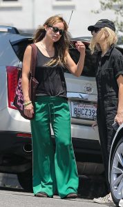 Olivia Wilde in a Green Track Pants