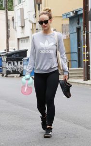 Olivia Wilde in a Grey Adidas Sweatshirt