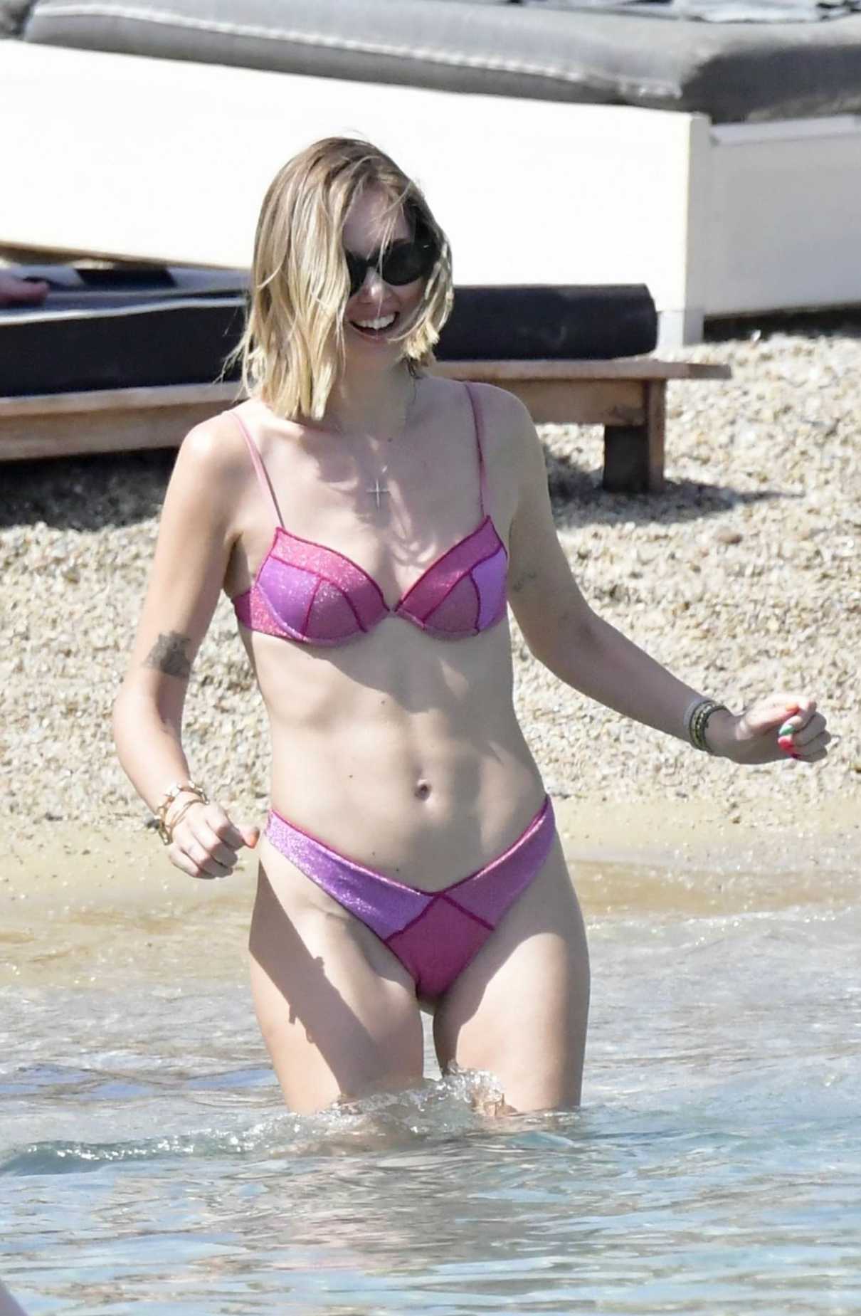 Chiara Ferragni in a Pink Bikini