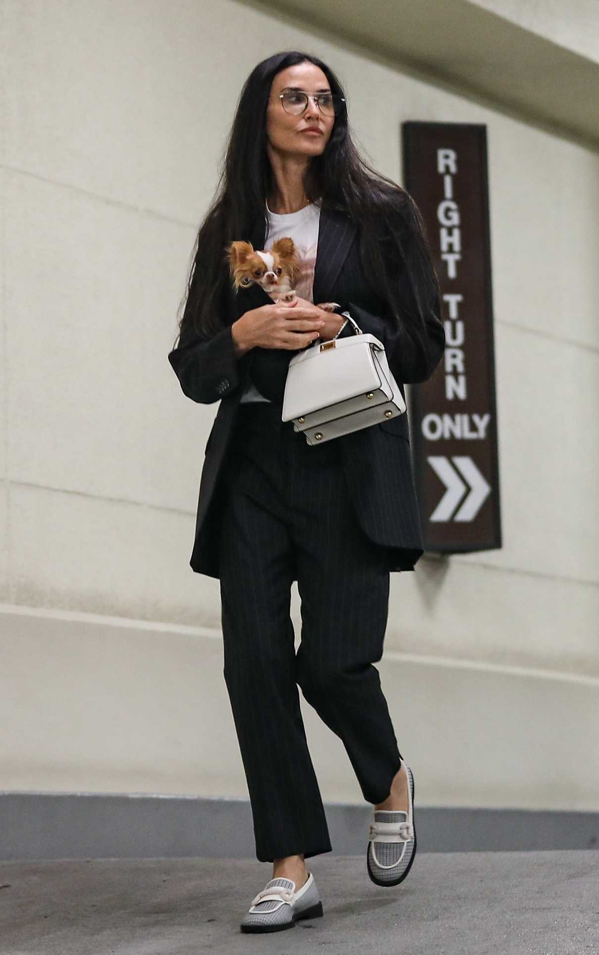 Demi Moore in a Black Pantsuit
