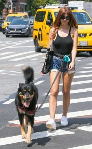 Emily Ratajkowski in a Black Tank Top