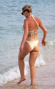 Helen Flanagan in a White Bikini