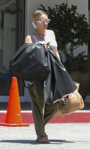 Hilary Duff in an Olive Pants