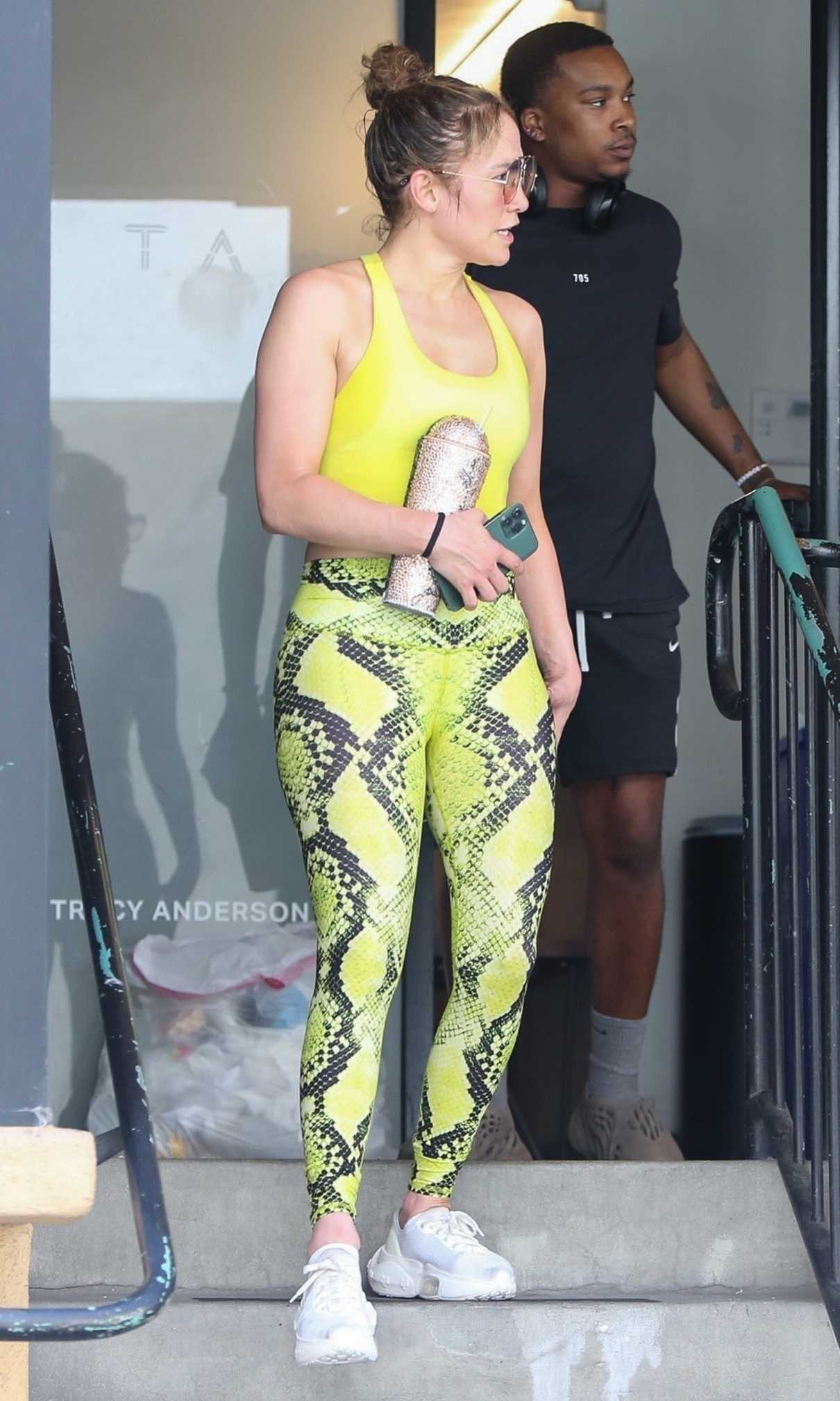 Jennifer Lopez in a Yellow Tank Top