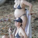 Kourtney Kardashian in a Black Bikini on the Beach in Kauai in Hawaii 07/18/2023