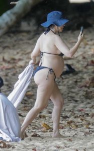Kourtney Kardashian in a Black Bikini