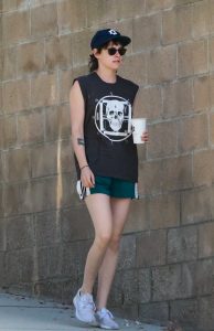 Kristen Stewart in a Black Tee