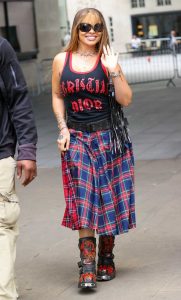 Latto in a Plaid Skirt