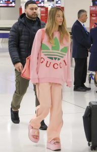 Margot Robbie in a Pink Sweatshirt