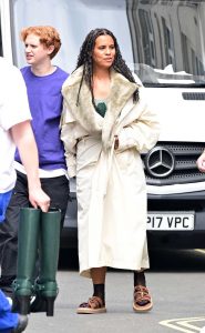 Neneh Cherry in a Beige Trench Coat