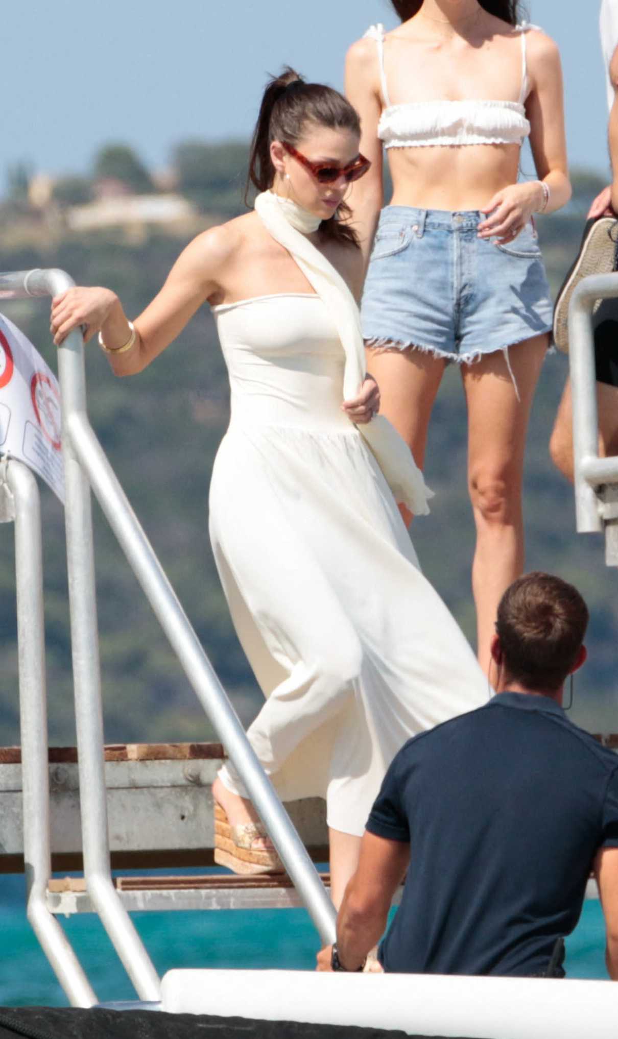 Nicola Peltz in a White Dress