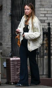 Olivia Wilde in a Beige Jacket