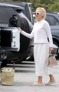 Pamela Anderson in a White Skirt