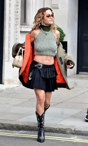 Rita Ora in a Black Skirt