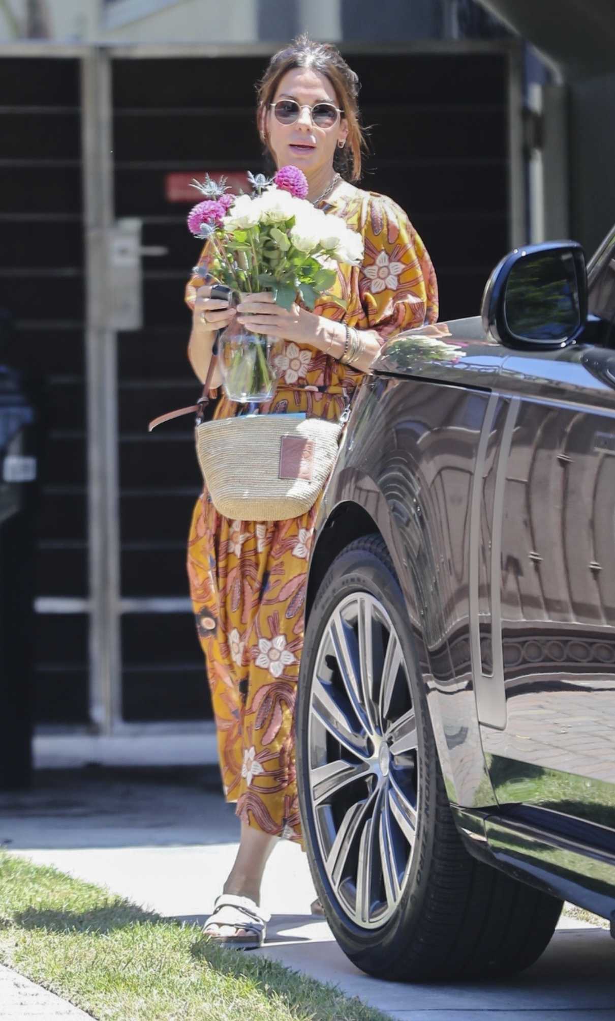 Sandra Bullock in a Floral Dress