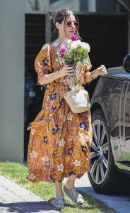 Sandra Bullock in a Floral Dress