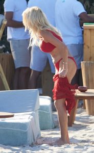 Victoria Silvstedt in a Red Bikini
