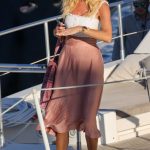 Victoria Silvstedt in a White Top Was Seen on a Yacht in Saint-Tropez 07/01/2023