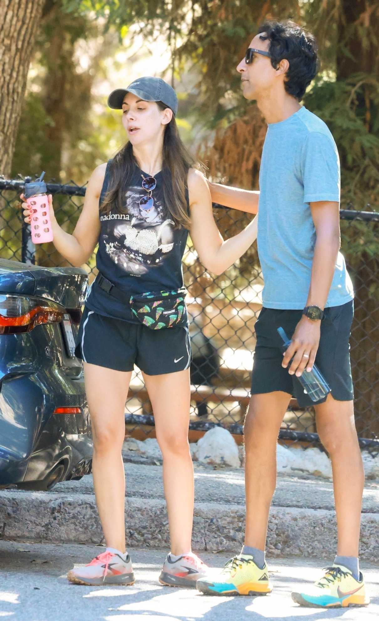 Alison Brie in a Black Shorts