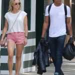 Amy Robach in a Pink Shorts Was Seen Out with Andrew Shue in Manhattan’s West Village Neighborhood in NYC 08/07/2023