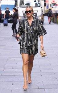 Ashley Roberts in a Black Striped Shorts