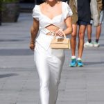 Ashley Roberts in a White Dress Leaves the Global Radio Studios in London 08/01/2023