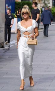 Ashley Roberts in a White Dress