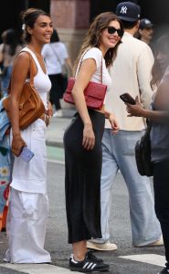 Camila Morrone in a White Cropped Tee