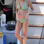 Demi Moore in an Olive Bikini on a Yacht in Greek Islands 08/13/2023