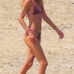 Doutzen Kroes in a Tiny Plum Bikini on Vacation on the Greek island of Mykonos 08/23/2023