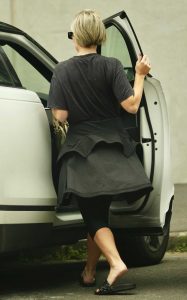 Fifi Box in a Black Tee