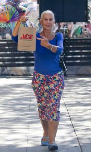 Helen Mirren in a Floral Skirt