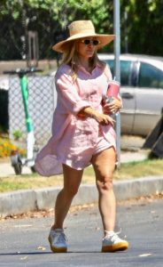 Hilary Duff in a Pink Shirt