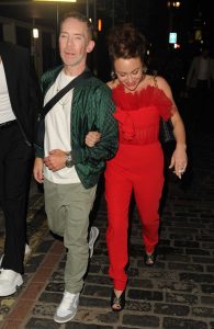 Jaime Winstone in a Red Pants