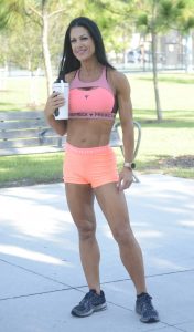 Janet Lynn West in a Pink Workout Ensemble