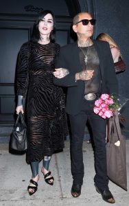 Kat Von D in a Black Dress