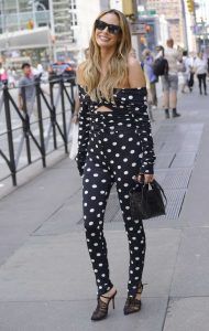 Keltie Knight in a Polka Dot Outfit