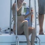 Kendall Jenner in a Snakeskin Print Bikini on a Yacht in Cabo San Lucas 08/25/2023