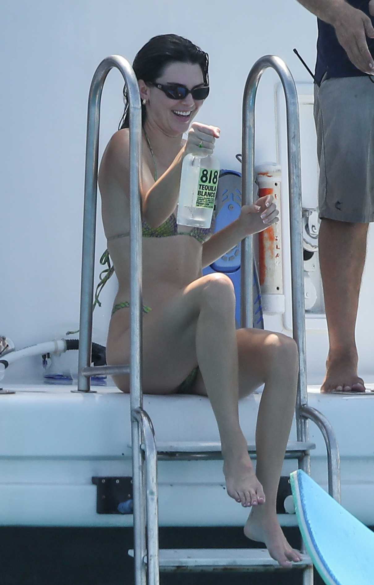 Kendall Jenner in a Snakeskin Print Bikini