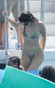 Kendall Jenner in a Snakeskin Print Bikini