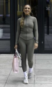 Leah Taylor in an Olive Workout Ensemble