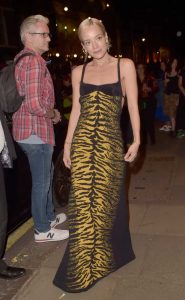 Lily Allen in an Animal Print Dress