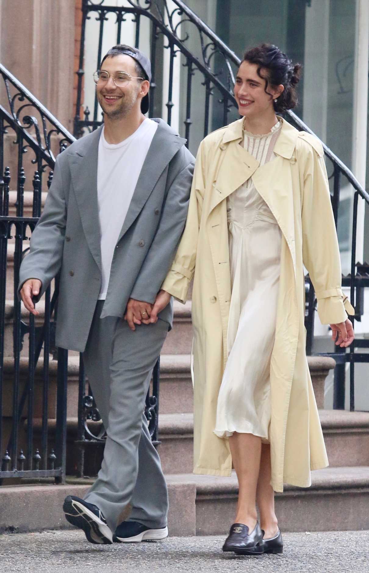 Margaret Qualley in a Yellow Trench Coat