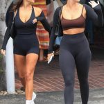 Natasha Oakley in a Black Leggings Was Seen Out with Devon Windsor in West Hollywood 08/09/2023