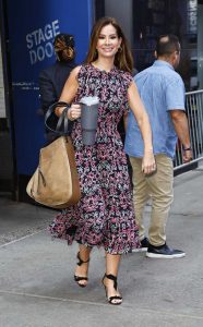 Rebecca Jarvis in a Floral Dress