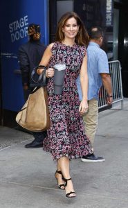 Rebecca Jarvis in a Floral Dress