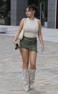 Savanna Darnell in a Beige Top