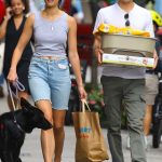 Taylor Hill in a Grey Tank Top Was Seen Out in New York 08/16/2023