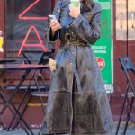 Emily Ratajkowski in a Black Leather Coat Was Seen Out in New York 09/27/2023